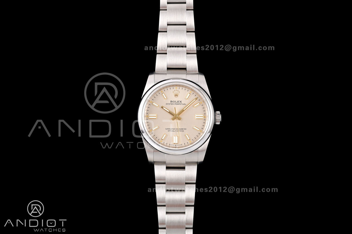 Oyster Perpetual 126000 36mm QF 1:1 Best Edition 904L Steel Champagne Dial JH3230 Free Sprung